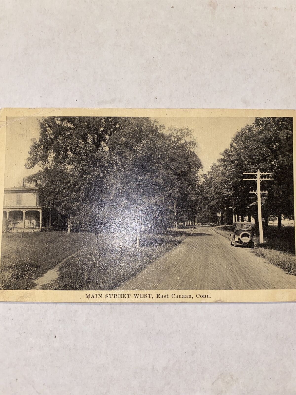Vtg Postcard Main Street West View, East Canaan, Conn. 1924