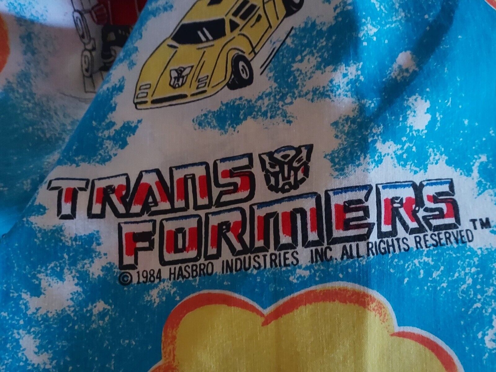 Vtg 1984 Transformer's Twin Bedding Top & Bottom Sheets. GREAT SHAPE. Hasbro