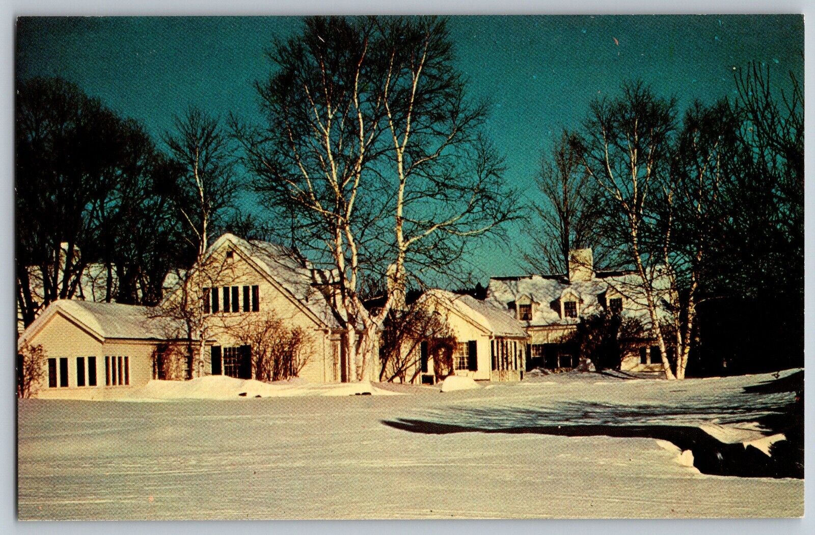 Craftsbury Common, Vermont VT - Minden Cottage in Winter - Vintage Postcard