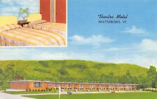 Brattleboro VT~Theatre Motel~Inside Out~Twin Beds~Roadside Jct Route 5 & 9~Linen picture