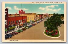 Hickory North Carolina NC Union Square VINTAGE Linen Postcard Photo by Cilley picture