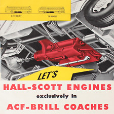 HALL-SCOTT ENGINES AFC-BRILL MOTORS 1948 PRINT AD RETRO VINTAGE TRANSPORTATION  picture