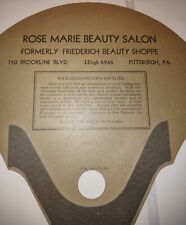 Rose Marie Beauty Salon Brookline PA Vintage Advertising Fan Pittsburgh  picture