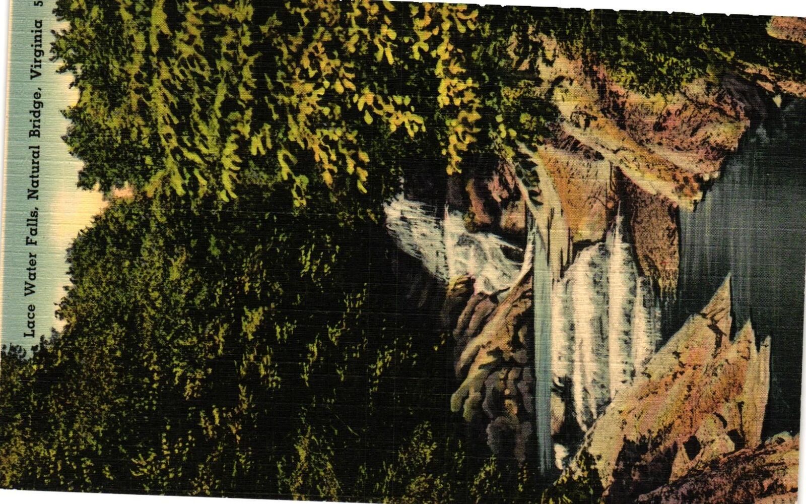 Vintage Postcard- Lace Water Falls, Natural Bridge, VA.