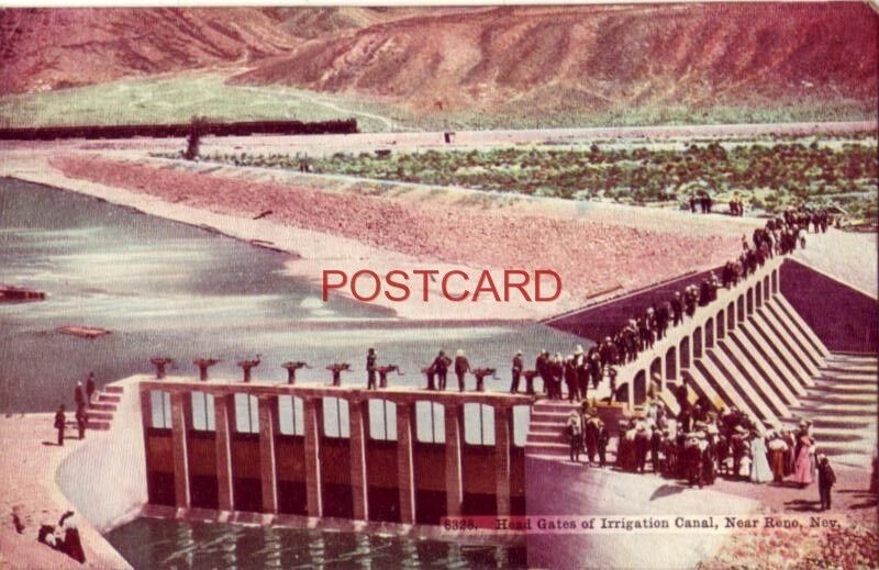 large crowd gathered at HEAD GATES OF IRRIGATION CANAL, near RENO, NEVADA