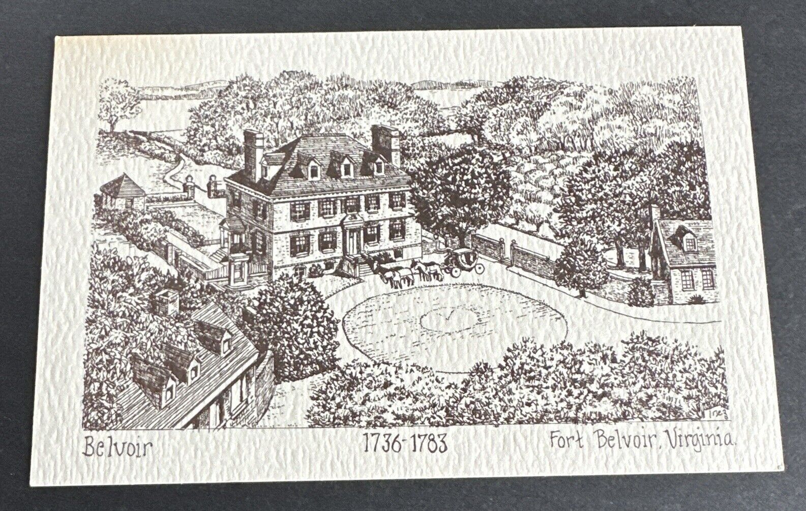 Vintage Postcard:  Fort Belvoir ~ Virginia Colonel William Fairfax Home