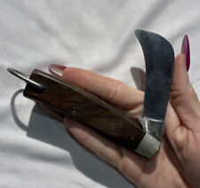 Vintage Schrade Walden NY USA Lineman’s Hawkbill Knife Wood Handle #136 picture