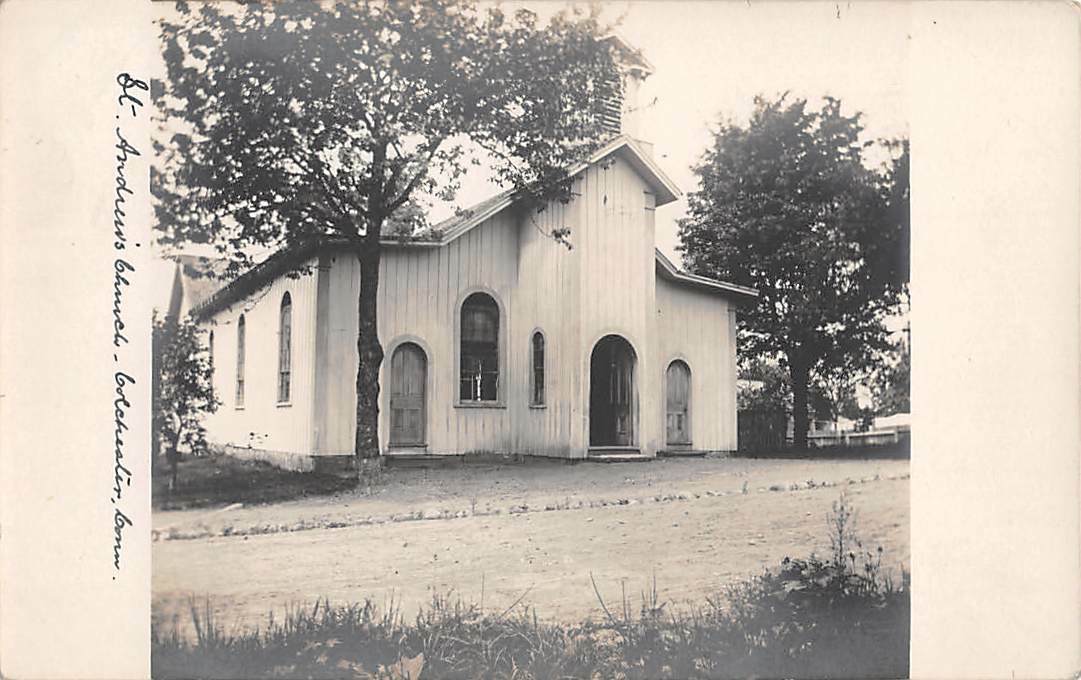 COLCHESTER, CT ~ ST ANDREWS ROMAN CATHOLIC CHURCH, REAL PHOTO PC ~ c 1910-20