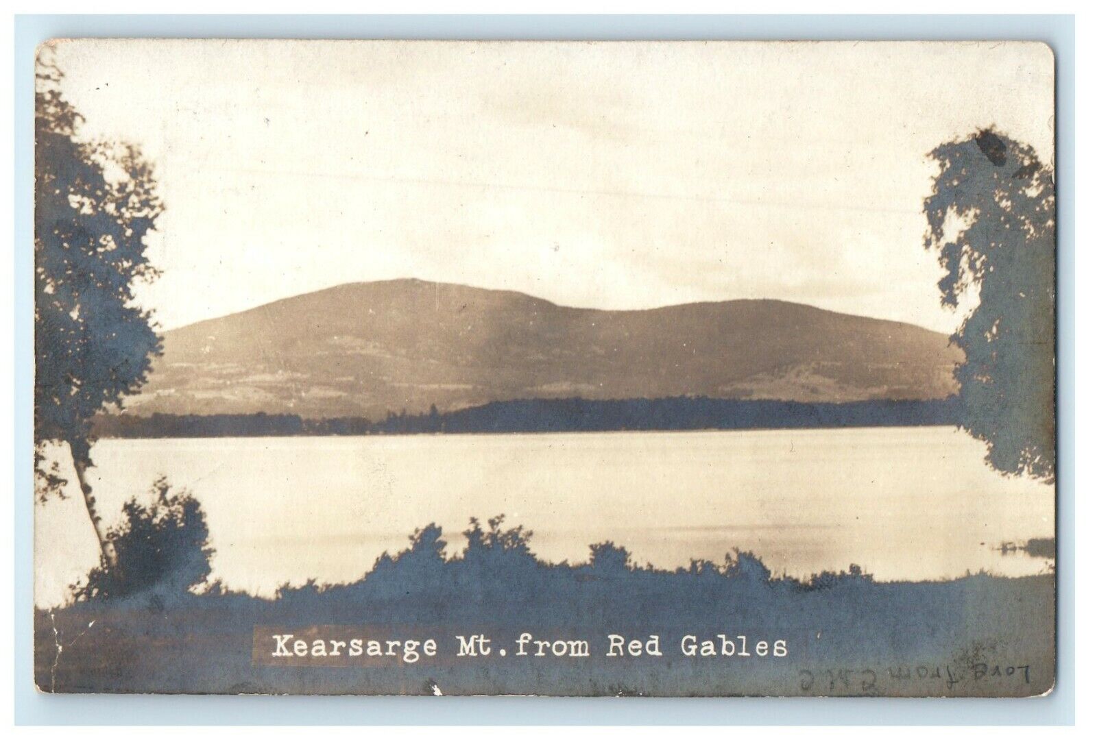 1907 Kearsarge Mt. From Red Gables Readsboro Falls VT RPPC Photo Postcard