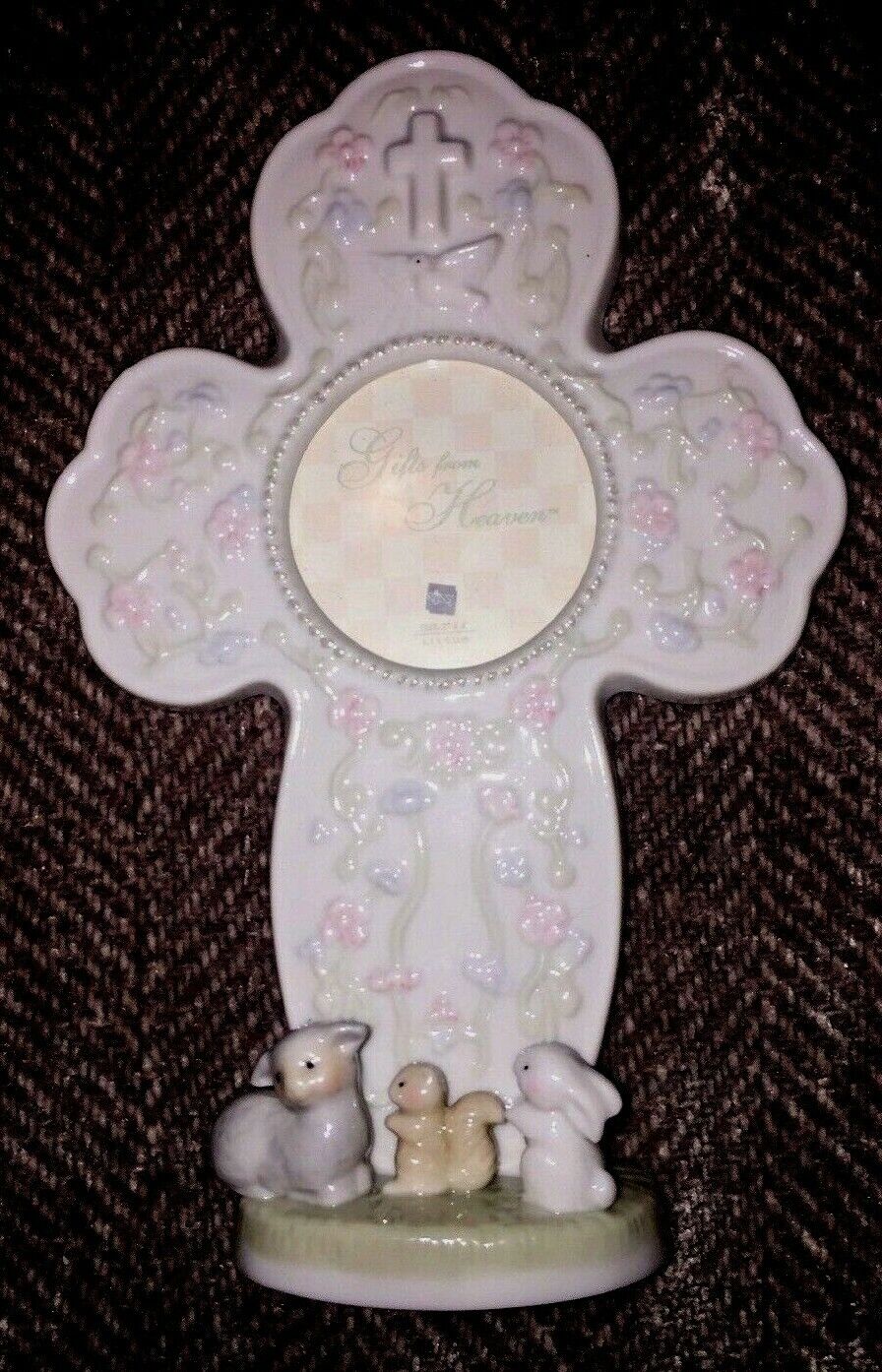 RUSS Gifts From Heaven Porcelain Cross Picture Frame New