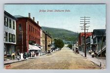 Shelburne Falls MA-Massachusetts, Bridge Street, Antique, Vintage Postcard picture