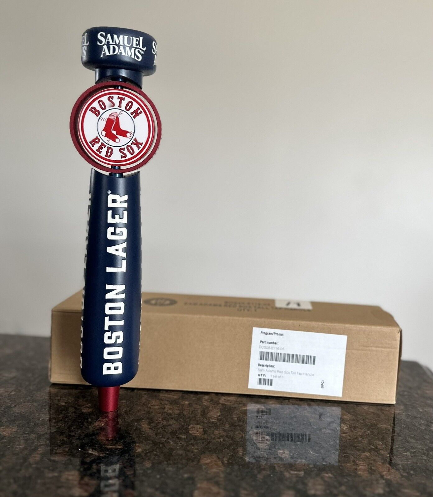 Samuel Sam Adams Sam  Red Sox Beer Tap Handle 13” Tall - Brand New In Box
