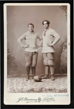 1890'S FOOTBALL CABINET CARD PHOTO FAIRFIELD IOWA ID'D PLAYER 1800s RARE SPORTS picture