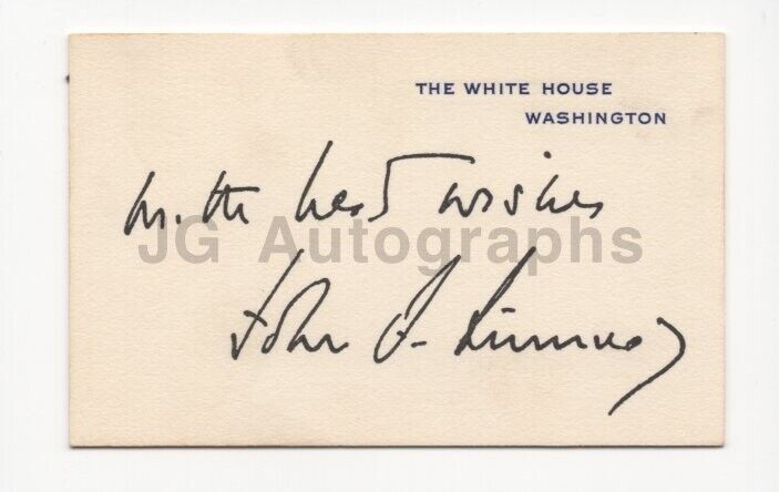 John F. Kennedy - Official White House Calling Card with Facsimile Signature  
