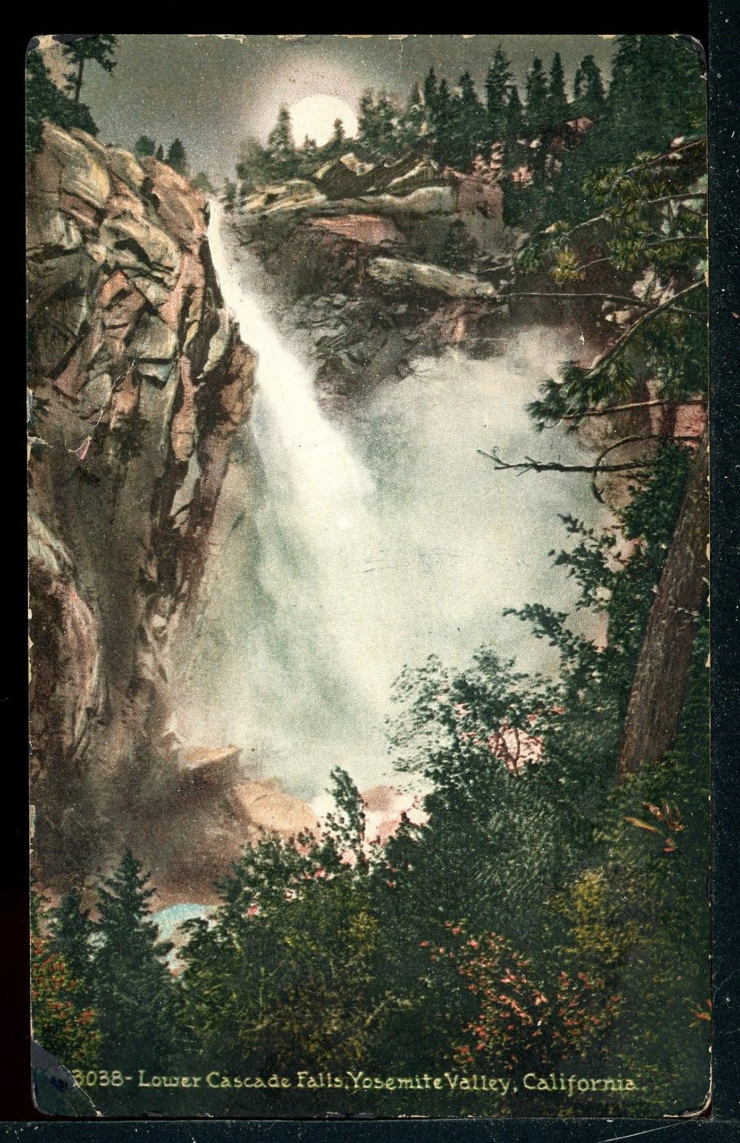 1915 Lower Cascade Falls Yosemite Valley CA Postcard Mitchell 3038 A3 45