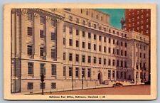 Baltimore Post Office Maryland linen Postcard picture