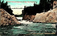 Grand Falls and Suspension Bridge St. John New Brunswick Canada UDB Postcard picture