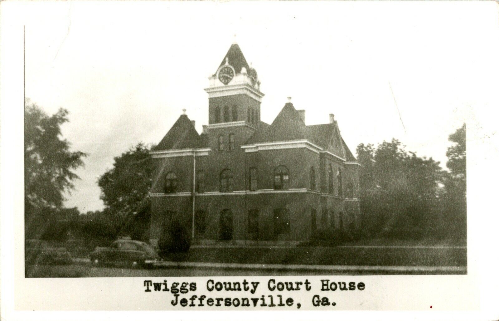 Vtg Postcard RPPC 1940s Jeffersonville Georgia GA Twiggs County Court House UNP