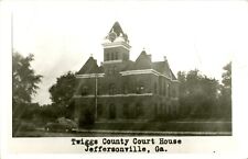 Vtg Postcard RPPC 1940s Jeffersonville Georgia GA Twiggs County Court House UNP picture