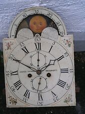 JAMES KWOOD BRIDPORT 12X17 INCH   8day LONGCASE GRANDFATHER CLOCK DIAL+move picture