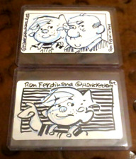 Lot of 2 Ron Ferdinand signed autographed sketches Dennis the Menace comic art picture