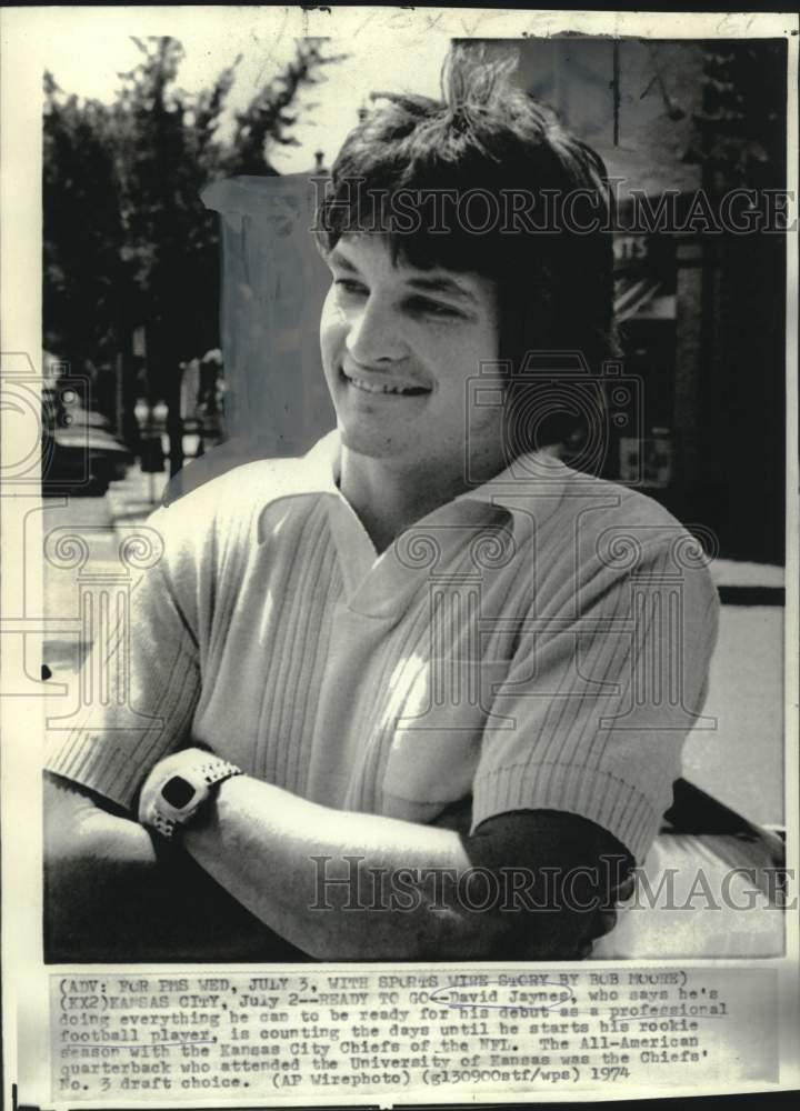 1974 Press Photo David Jaynes, quarterback, Kansas City Chief\'s - noo31971