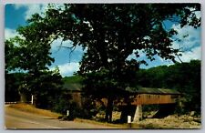 Old Covered Bridge West Dummerston Vermont Street View Forest Vintage Postcard picture