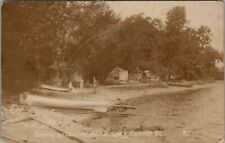 c1914 Real Photo Postcard ~ Camps at Center Bay Alburg Alburgh Vermont picture