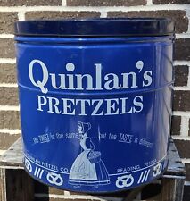 Large Vintage QUINLAN'S Pretzels Advertising Tin Reading, PA.  picture