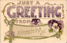 Hinesburg, VERMONT - 1909 - EMBOSSED - gilded, violets picture