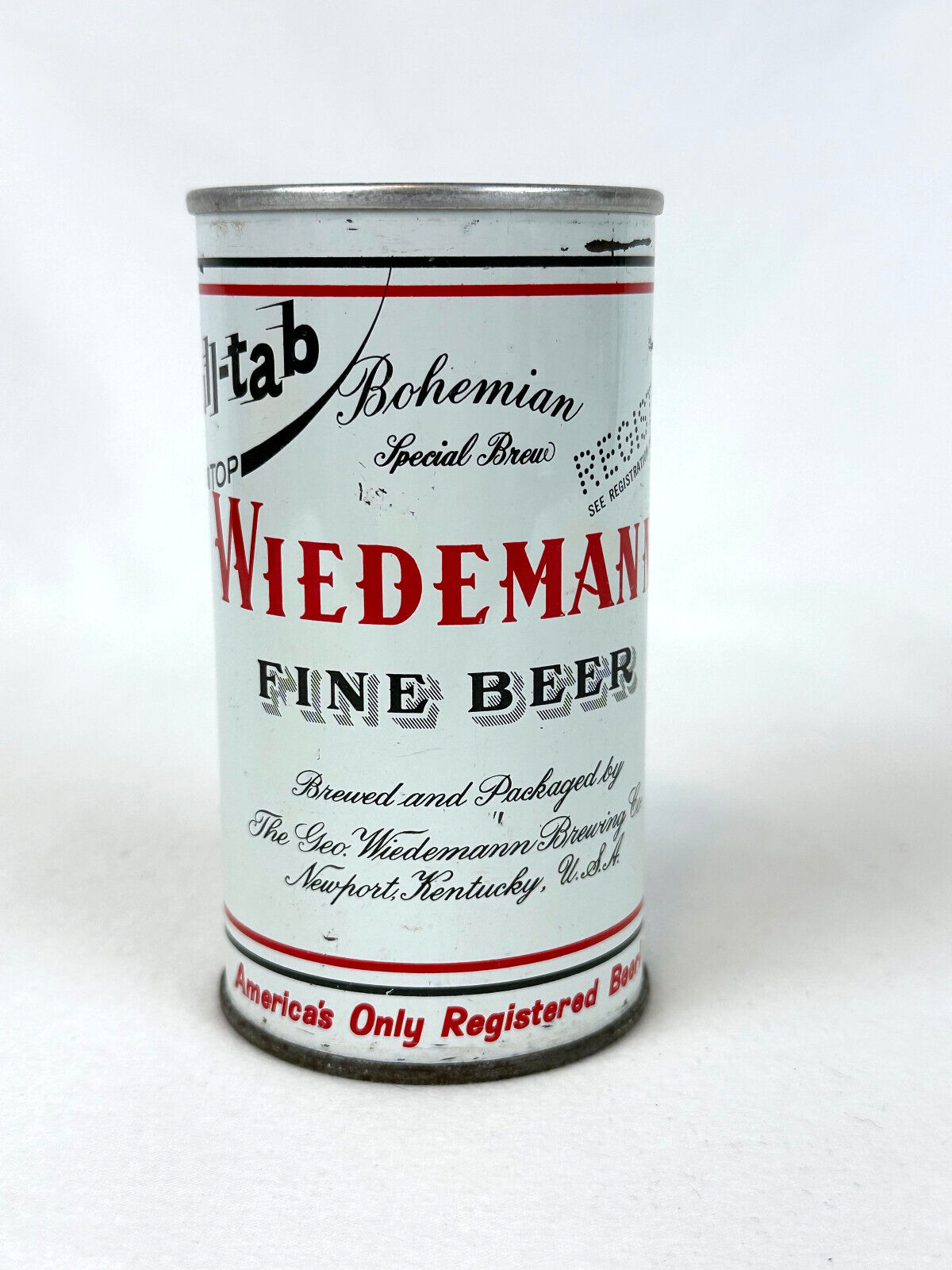 Wiedemann FINE BEER. Newport, Kentucky. USBC Vol. 2 134-28. 'Pull-tab TOP'  Zip