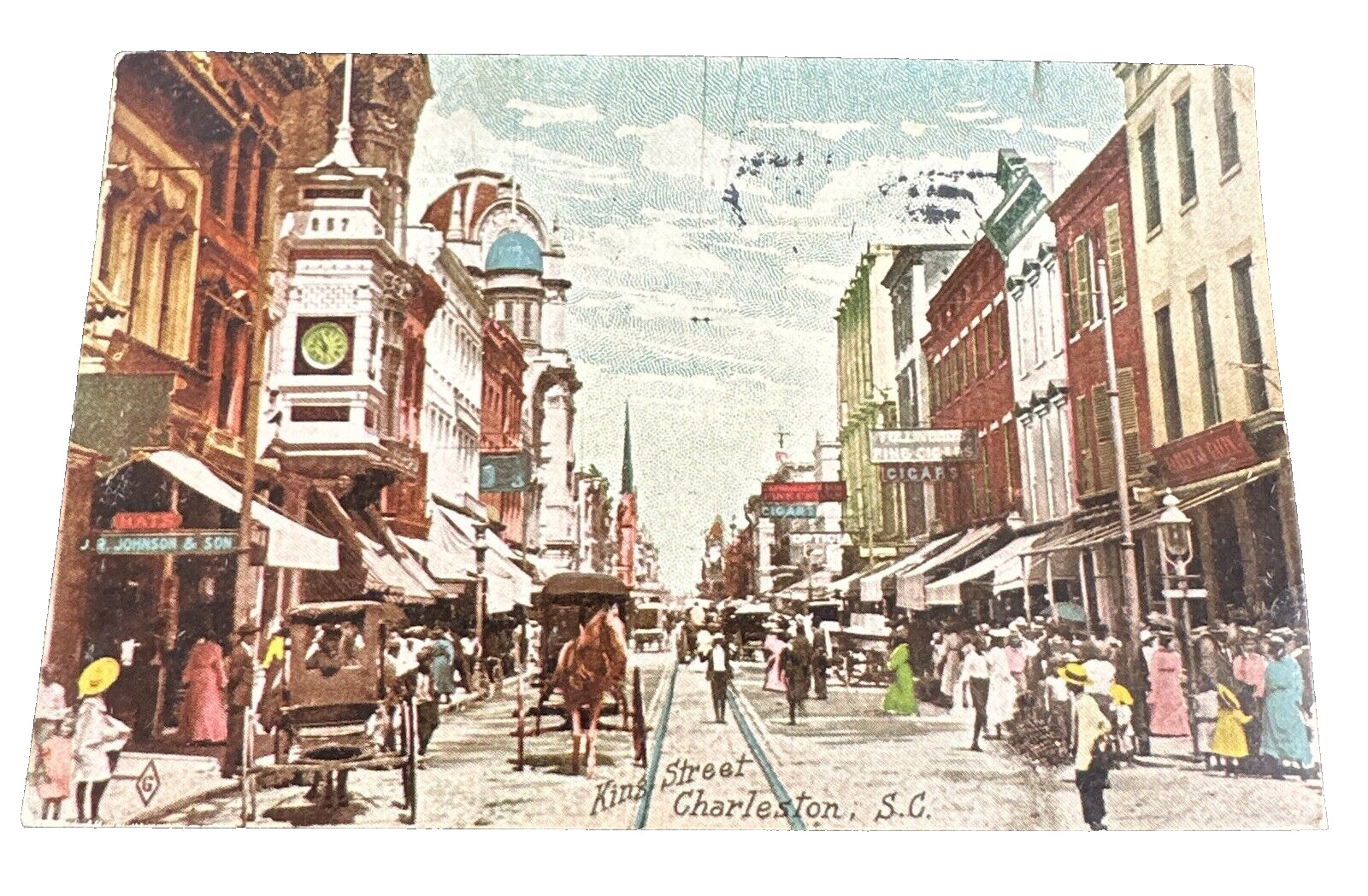 Vintage Postcard: King Street Charleston, SC ~ Posted 1919