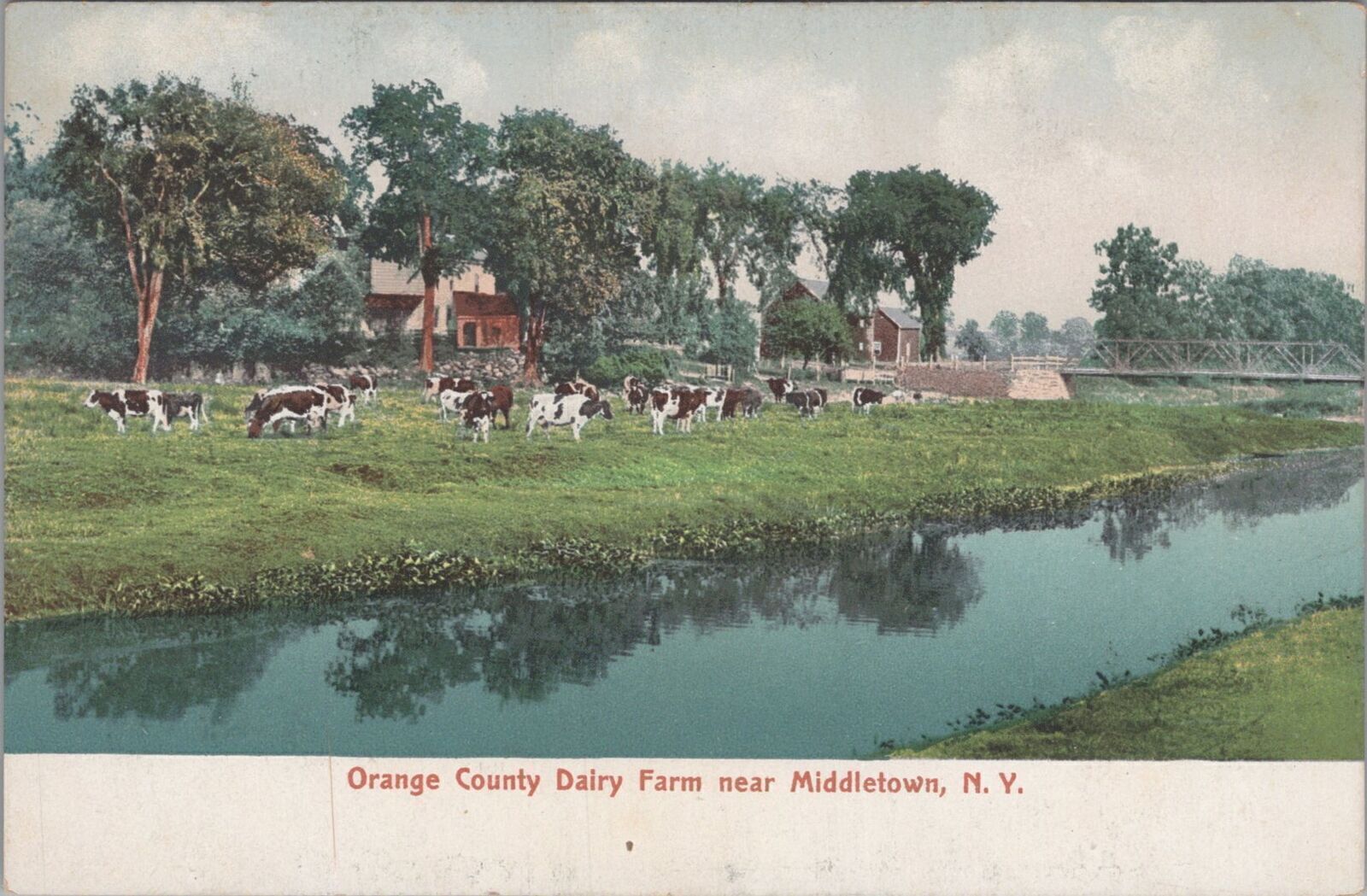 Postcard Orange County Dairy Farm near Middletown NY 