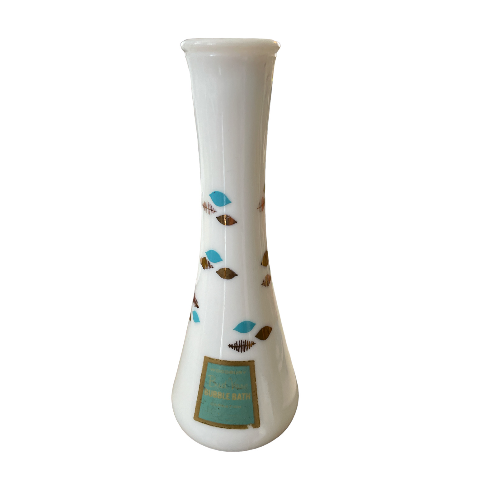 Woodbury White Milk Glass Bud Vase Bubble Bath Carnation Container 8” Empty