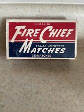 Vtg FIRE CHIEF Safety Kitchen MATCHE Box FAMOUS AMERICANS Harriet Beecher Stowe picture