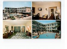 Postcard Roadside Athens Motor Inn ~ Pool Area ~ North Wildwood NJ 4 split picture