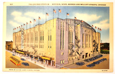 Chicago Stadium Madison Wood Warren and Wolcott Streets Chicago Postcard huge picture