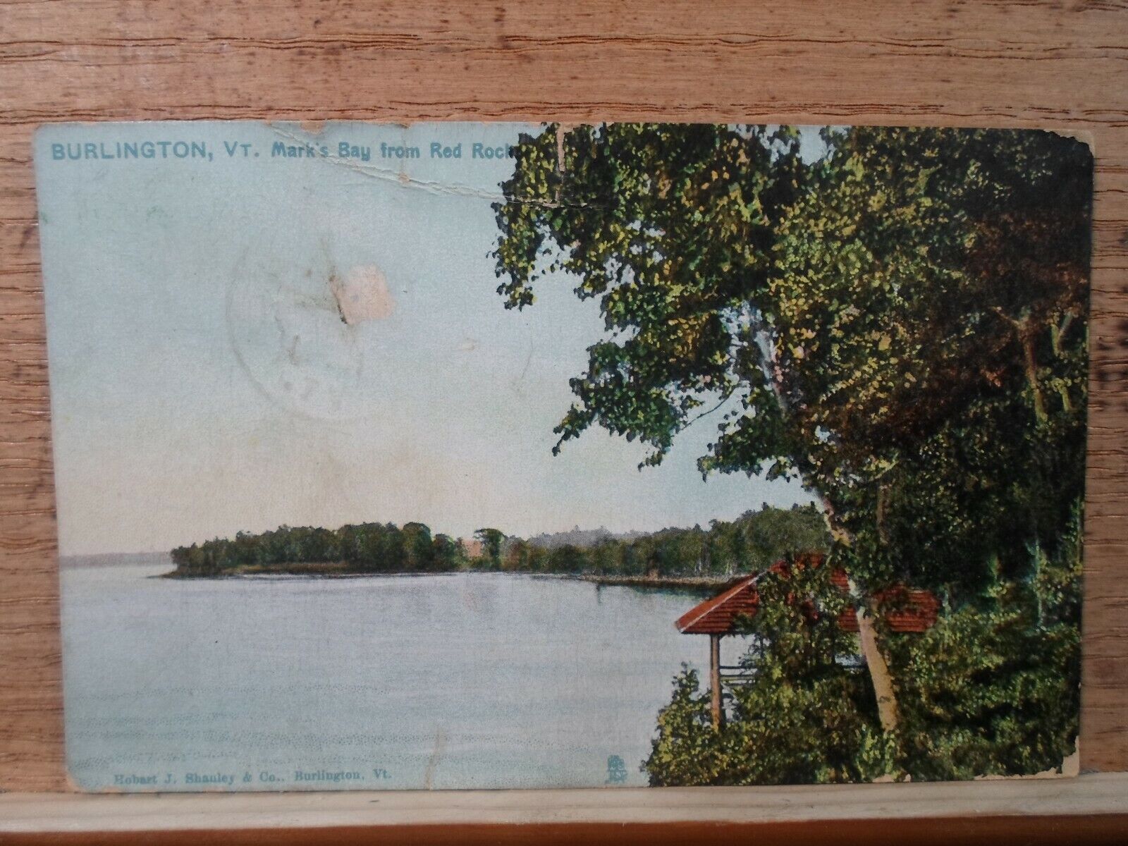 Burlington VT Vermont, Mark\'s Bay from Red Rock- early postcard  1911