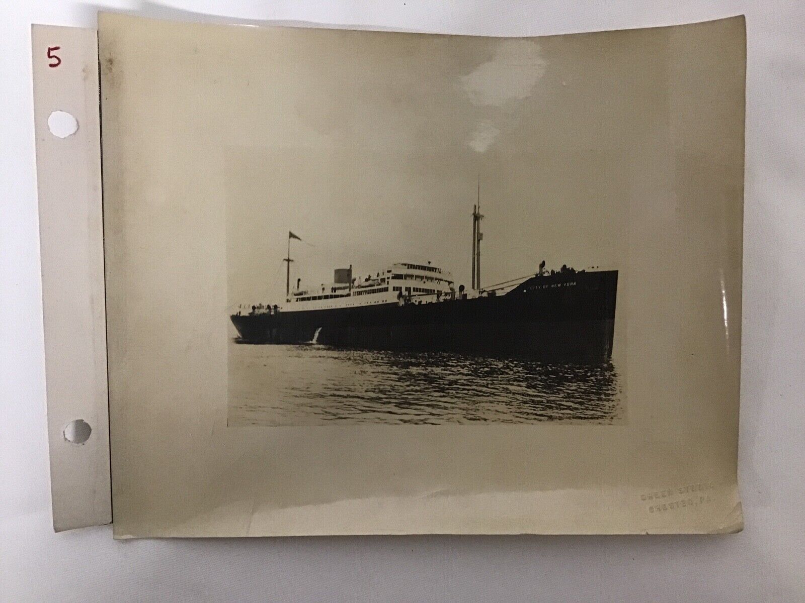 1930 8 x 10 Real Photo MS City of New York   Ocean Liner Ship Line 