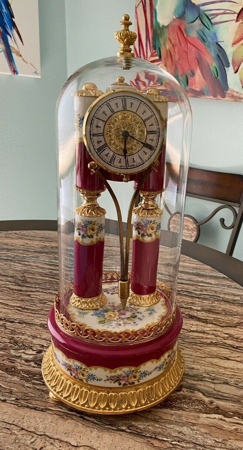 German Schatz Electromagnetic Pendulum Clock with Italian Alfa Ceramic Base