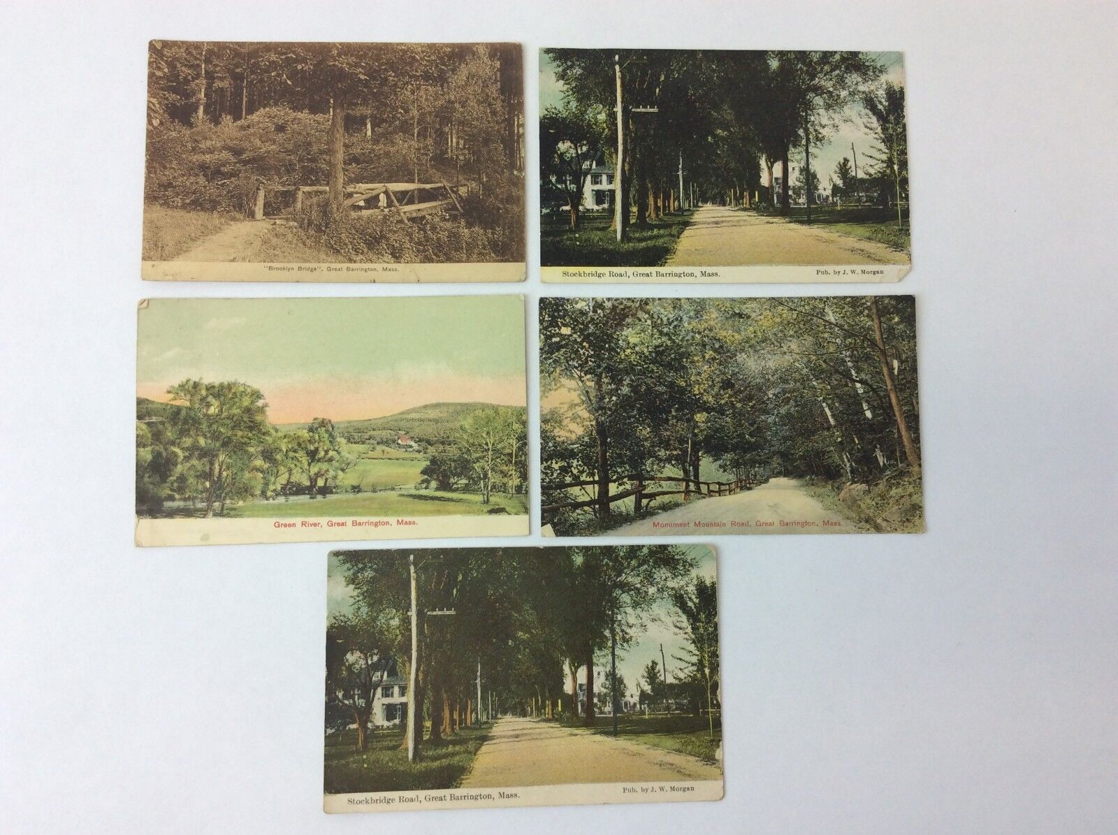Great Barrington MA Brooklyn Bridge Stockbridge Road Monument Mountain Postcards