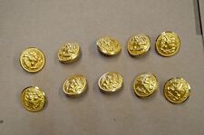 Lot of 10 US Navy Brass Eagle and Anchor Buttons, Waterbury Co. picture