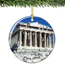 Acropolis Athens Greece Porcelain Christmas Ornament - Greek Souvenir Gift picture