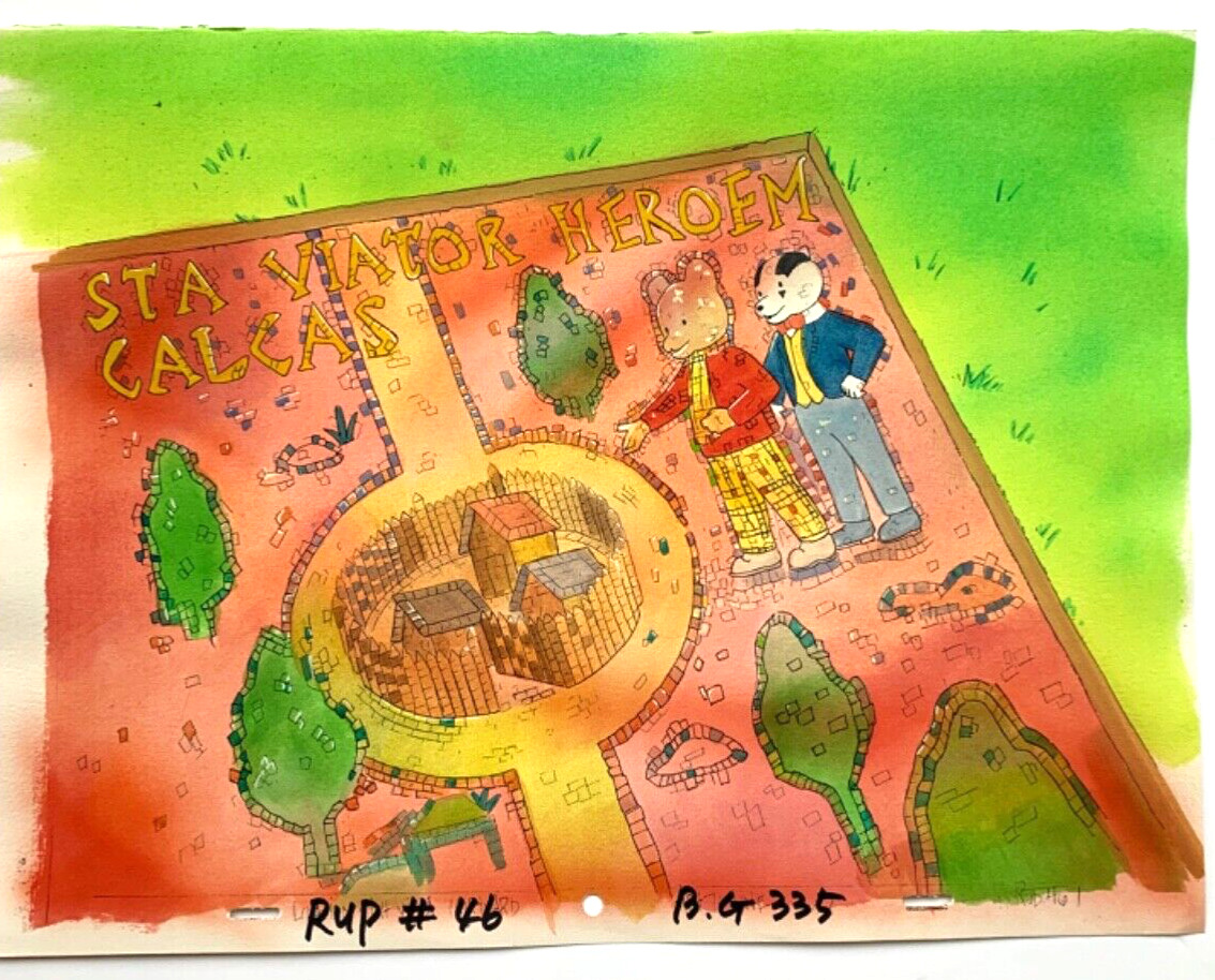 Rupert Hand-Painted Animation Production Background Screen-Used
