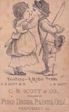 1800's Victorian Trade Card - C B Scott -Drugs Paints Oils -Fontanelle IA picture