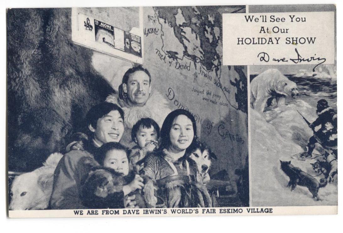 Postcard New York World\'s Fair Dave Irwin\'s World Fair Eskimo Village 