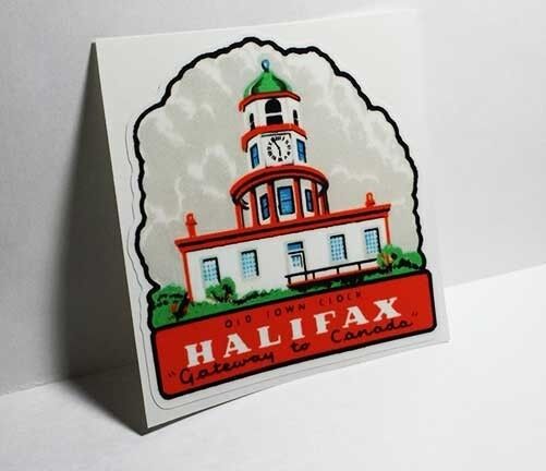 HALIFAX Canada Vintage Style Travel Decal, Vinyl Sticker, luggage label