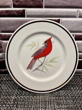 Vintage ROYALTON CHINA BIRD Decorative PLATES. Cardinal And Green Bird. picture