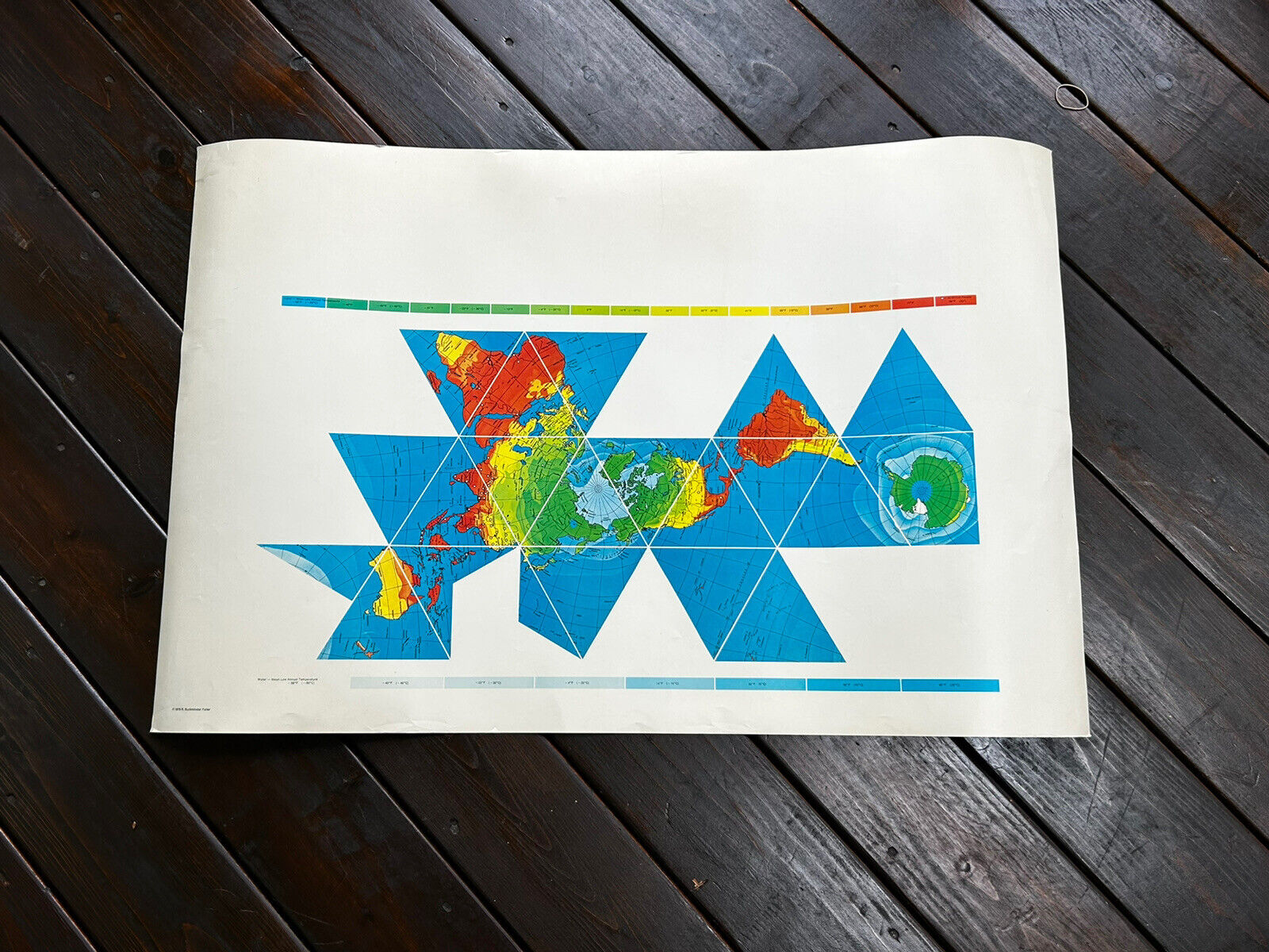 R. Buckminster Fuller Dymaxion World Map 1979 34”x23” Color Print