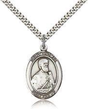 Saint Thomas The Apostle Medal For Men - .925 Sterling Silver Necklace On 24... picture